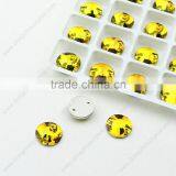 Colors round sew on crystal rhinestones,flatback crystal stones factory direct