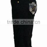 New Fashion Design Golden Button Corduroy Embroidered Shorts/pants With Folded Hem thumbnail-2