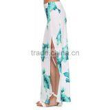 MGOO Top Quality Cheap Price Long Maxi Skirts For Women White Split With Block Print Ladies Skirts 15146B514 thumbnail-6