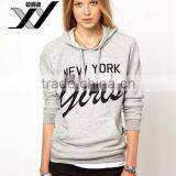 Wholesale Garment Terry Hooded Cotton Crew Neck Comfortable Print Plain Pocket Dyed for Women Sweatshirt Made in China thumbnail-2