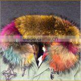 Myfur Customized Random Color Big Raccoon Fur Hood Patchwork Fur Lining Ladies Parka thumbnail-3
