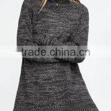 EY0847S Loose Size Turtleneck Side Slit Sweater Women thumbnail-1