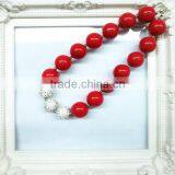 Wholesale Ameriacan Flag BABY GIRL CHUNKY RHINESTONE BEADED NECKLACE thumbnail-3