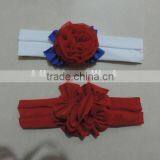 4th of July Girl Flower Hairband Cotton Ruffle Elastic Craft Kids Headband 2016 Hot Sale Wholesale thumbnail-2