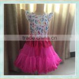 Wholesale 2017 children wear summer pettiskirt Hot pink Nylon Chiffon fluffy Petti skirt for baby girls