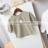 Autumn New Style Solid Color Cute Printing t Shirt Long Sleeve for Kids thumbnail-3