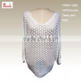 Hollow Sweater 100%Acrylic Tape Yarn Hot Sale Sweater thumbnail-1