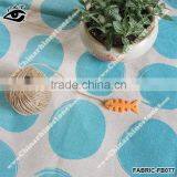 New Design Aquamarine Blue Round Dot Pattern Linen Fabric for Wall Paper Sofa thumbnail-1