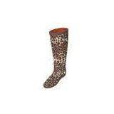 Leopard Print Thigh Rain Boots Ladies , Flat Size 36-41 Cotton Lining thumbnail-1