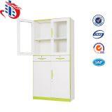 Large Metal Iron Cupboard Glass Door Two Drawer Steel Filing Cabinet thumbnail-2