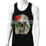 Skull Print custom gym tank top,custom printed crop tops