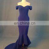 Sexy Off Shoulder Design Mermaid Tea Length Evening Dress With Long Tail thumbnail-2