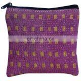 Indian Handmade Kantha Unique Patch Wallet Hippie Sari Clutch thumbnail-1