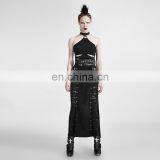 Q-298 Punk Rave Women's Black Long High Waisted Split Skirt thumbnail-5