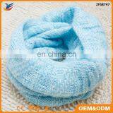Wholesale 2017 Wool Knitted Plain Color Circle Loop Women Winter Scarf