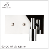 Chrome Indoor Bedside Led Wall Reading Lamps for Hotel/home With Double Light Wall Mounted Light thumbnail-3