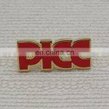 Plate Gold Metal Hard Enamel Company Name Badge, PICC Letter Lapel Pin thumbnail-1