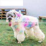 Winter New Pet Dog Little Monsters Fur Apparel Rainbow Plush Coat Small Puppy Overcoat thumbnail-5