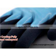Blue Aqua Waterproof Fully Latex Coated Nylon Safety Work Gloves thumbnail-5