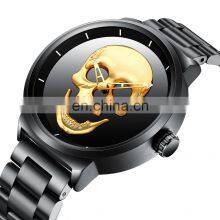 Biden 0063 Original Men Japanese Quartz Wrist Watches Stainless Steel Skull Analog Water Resistant Brand Luxury Men Watch
