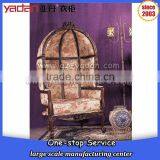 Classic Style Vintage French Egg Shaped Wooden Frame Chair With Lint Fabric Linen Quality Choice thumbnail-4