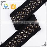 Factory Price Durable Textile Wide Black Elastic Band