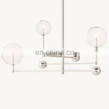 Dining Room Light Sphere Brass Chandelier GLASS GLOBE MOBILE THREE-ARM CHANDELIER 46