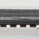 Replica German Style Classic Black Italian Genuine Leather Barcelona Daybed, Barcelona Collections by Ludwing Mies Van Der Rohe thumbnail-3