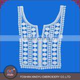 OEM Custom Shaped Cotton Crochet Lace Pattern Embroidered Applique Neck Patch for Ladies Dress or Garment thumbnail-3