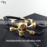 2016 New Coming Stingray/ Python Leather Genuine Leather Bracelet With Skull Clasp Made In China thumbnail-5