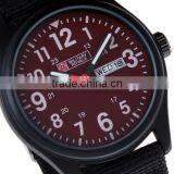 Men's Military Red Dial Black Fabric Strap Date Sport Army Watch MR054 thumbnail-1