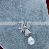 cheap classic style silver 925 pearl pendant necklace for gift
