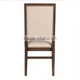 French Style Solid Oak Wood Design Dining Armless Chair thumbnail-3