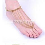 Lovely Unique design gold plated many chains Anklets