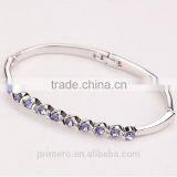 Fashion Colorful Crystal Bangles Silver Gold Plated Bracelet for Women Wedding Jewelry thumbnail-5
