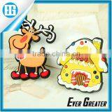 Magnetic Refrigerator Cute Cartoon Santa,plastic PVC Cartoon Snowman Fridge Magnet Christmas