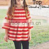 100% Cotton Baby Summer Spring Girls Blank Ruffle Sleeve t Shirt White Ruffle Shirt for Little Girls thumbnail-4