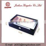 Jinhua Supplier Rectangular Wooden Handmade PU Leather Sunglasses Box With Window thumbnail-4