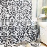 Luxury Damask Black Bathroom Set/shower Curtain With Bath Rug Sets thumbnail-1
