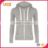 2016 guangzhou LuoQi wholesale 100%cotton custom plain dyed pullover hoodies women sports blank hoodies with zip