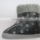 hot selling winter warm baby plush fur boot printed baby shoes