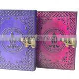 Multi Color Celtic Embossed Leather Diary Journal With Handmade Recycled Paper Brass Lock thumbnail-2