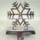 Snowflake Stocking Holder with Nickel Finised, Christmas Tree Stocking Holders For Home Decorations, X mas Stocking Holders.