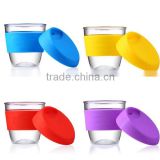 Mochic custom 8oz BPA free plastic Tritan water tumbler / hot sale coffee mugs with silicone sleeve and lid