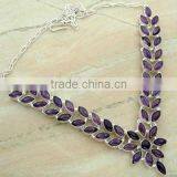 Beautiful ! Amethyst & .925 Sterling Silver Necklace Jewelry Wholesale Jewellery thumbnail-1