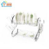 China Factory Direct Selling Chrome Plated 2 Layer Kitchen Dish Rack With pp Tray thumbnail-3