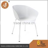 Guangdong Dining Furniture Modern Design Plastic Chairs with Metal Legs
