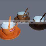 Ceramic Coffee Tea Mug With Spoon and Saucer Mug