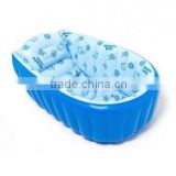 cute flower pattern blue inflatable baby bath tub