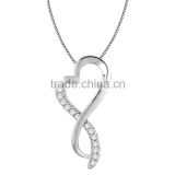 solid silver heart pendant necklace with heart pendant